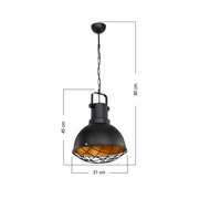 Lampada a sospensione Tonya ASZ1187 stile industriale nero