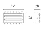 Applique 10W Led 4000K  linea grid  caffe'