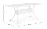 Tavolo da esterno Ivrea rettangolare bianco cm 90 x 160