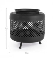 Braciere arredo giardino metallo nero Efesto