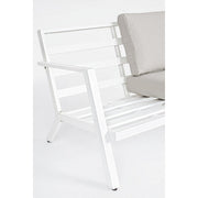 Set da esterno 4 pz Salotto con cuscini Harley bianco