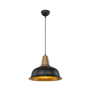 Lampada a sospensione Rena ASZ1341 metallo nero interno oro EFFEZ