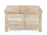 Tavolino con contenitore Mayra in legno naturale 80x80x45
