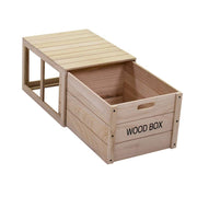 Scatola legno  con cassetto rettangolare cm 39 x 50 x h 29,5