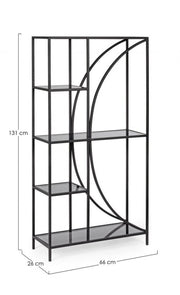 Libreria 4 piani metallo nero Korvet
