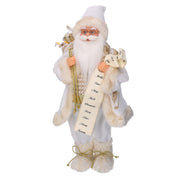 Babbo natale tessuto con regali e listabianco oro cmh60