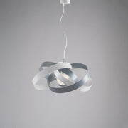 Lampadario moderno sospensione in ferro Bianco e Grigio una luce  cm 54x h25