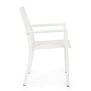 Sedia in alluminio con braccioli Konnor bianco