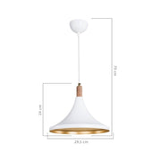 Lampada a sospensione Kano bianco oro ASZ1563 EFFEZ