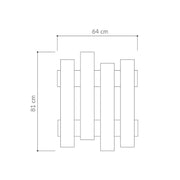 Appendiabiti a muro Wave multicolor 8 ganci