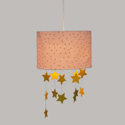 Paralume sospeso rosa con stelle Ø30xH20 cm