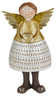 Angelo medio oro con cuore nbu-0202 altezza cm. 21