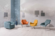 Poltrona girevole giallo 64 cm x 72 cm H. 42 cm