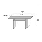 Tavolo consolle ripiegabile Rovere IKEBANA 120x40x h76 cm