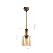 Lampada a sospensione Boston MDL3554 con diffusore vetro fumè EFFEZ