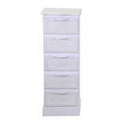 Mobiletto legno liverpool 5 cassetti bianco cm29x23h81