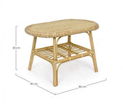 Tavolino per esterno in Rattan INES 80x50x h50 cm