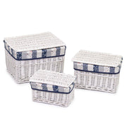 Scatola vimini giuseppe 1-3 bianco rettangolare cm45x35h30