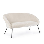 Divano acciaio velluto bianco Aiko Velvet cm 142 x 80 x 75