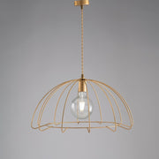 Lampadario industrial a sospensione in ferro Oro una luce 55x h30 cm