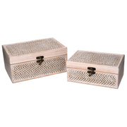 Rectangular bleached wooden box 1-2 cm30x20h14