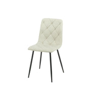 Sedia Imbottita Beige con Cuciture a Rombo  43x45x91 cm