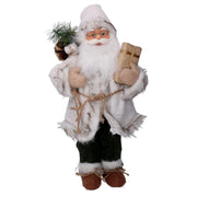 Babbo natale tessuto con regali verde bianco cm24x12h45