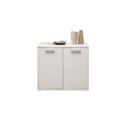 Mobile multiuso Bianco Frassinato in legno nobilitato L.90xH.80xP.45 cm