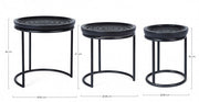 Set 3 Tavolini Kirtan design nero