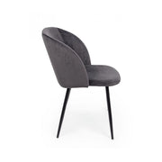 Sedia effetto velluto Crown velvet grigio