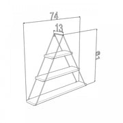 Libreria muro triangolare bacheca piramide nero  cm 74 x 13 x 61 h