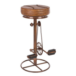 Sgabello bar cycle rame in pelle stile design