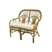 Divano giardino balcone in malacca con cuscini cm 105