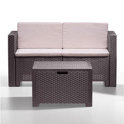 Salotto resina capri marrone pz 4 con cuscini