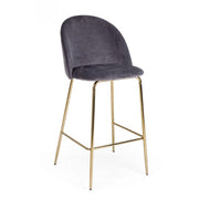 Sgabello design contemporaneo Bar Carry velluto grigio scuro