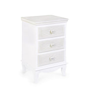 Cassettiera legno bianco 3 cassetti Charlene cm 41 x 33,5 x 68,5
