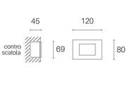 Incasso Vetro 3W Led 3000K  linea spina  bianco