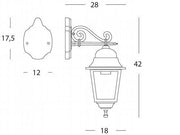 Applique Media In Basso E27  linea old  biancoargento