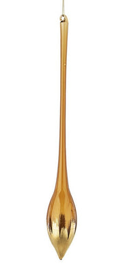 Pendaglio in vetro paint marrone- oro goccia