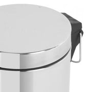 Pattumiera da bagno in acciaio cromato da 5 litri.
