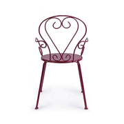 Sedia con braccioli Etienne Bordeaux impilabile