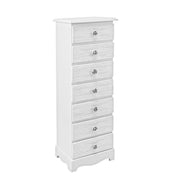 Cassettiera legno bianco 7 cassetti Blanc cm 29 x 23 x89