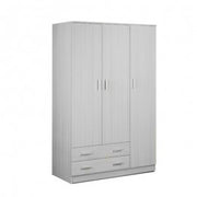 Armadio in legno tre ante due cassetti Eucalipto 115x52x h182 cm