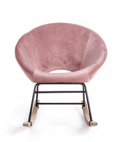 Poltrona dondolo in velluto Rosa Antico ANNIKA 74x77x h74 cm