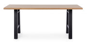 Tavolo nero in legno e acciaio stile industriale cm 180x90
