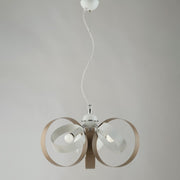 Lampadario a sospensione in ferro tre luci Bianco Tortora 44x h26 cm