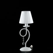 Lumetto in ferro Bianco una luce decorazione shabby paralume Bianco 14x h32 cm
