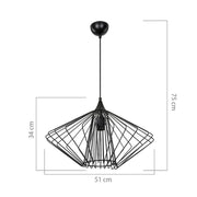 Lampada a sospensione Arona ASZ1360 filo metallico nero