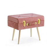 Sgabello con contenitore in velluto Rosa Antico POLINA 50x34x h42 cm
