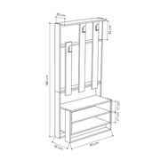 Mobile ingresso Chester noce 90x36xh.180 cm